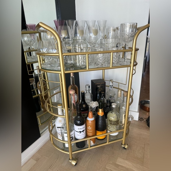 Glass and Gold Bar Cart! - Picture 3 of 5